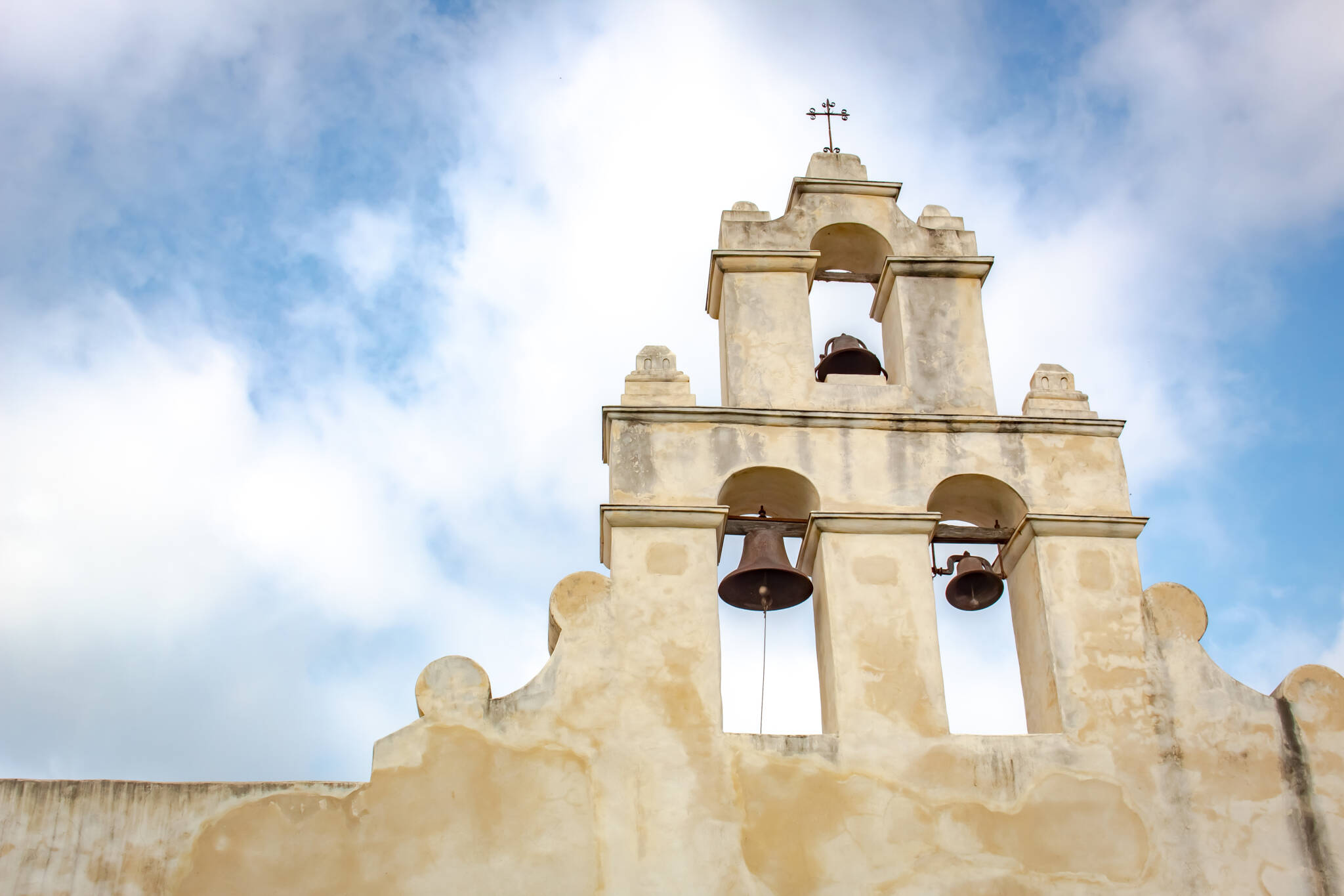 Historic Spanish San Antonio Texas Mission San Juan White Bell E
